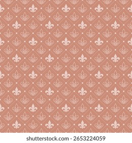 Terracota blush flor de lis padrão sem costura