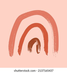 Terracotta boho arco iris meditación pared ilustración vectorial