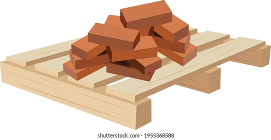 terracotta bricks with wooden pallet for transport