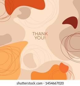 Terracotta colors organic shapes square composition. Liquid abstract organic forms vector element for for card, header, invitation, poster, social media, post publication. 
