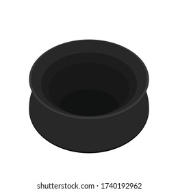 Terracotta jar vector. Black jar vector. on white background.
