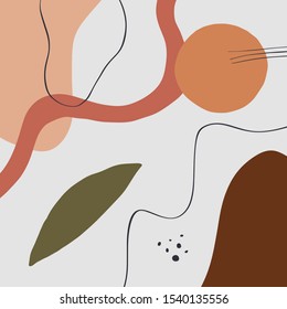 Terracota Formas Minimalistas Arte Abstrata Moderna Pintura Digital Moda Estilo Escandinavo Cor Abstração Cartaz Contemporâneo Impressão Laranja Queimada Ilustração Vetorial Clipart