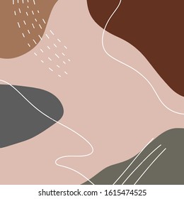 Terracotta Modern Digital Painting Art Print Abstract Fashion Scandinavian Style Color Abstraction Poster Contemporary Design Shapes Vector Illustration Clipart
