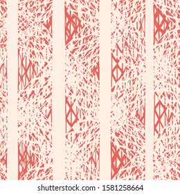 Terracotta Red und Beige Vektorillustration nahtlose Prüfmuster. Allover-Muster. Graugitter. Handgezeichnet nahtloses Prüfmuster. Grafischer Hintergrund mit ethnischem Tartan. Nahtlose Prüfung Muster Hintergrund.