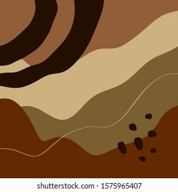 Terracotta Rust Art Print Abstract Modern Digital Painting Fashion Scandinavian Style Color Abstraction Poster Contemporary Print Burnt Orange Vector Illustration Clipart