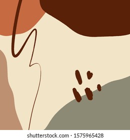 Terracotta Rust Art Print Abstract Modern Digital Painting Fashion Scandinavian Style Color Abstraction Poster Contemporary Print Burnt Orange Vector Illustration Clipart
