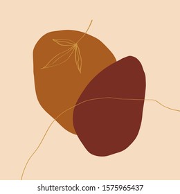 Terracotta Rust Art Print Abstract Modern Digital Painting Fashion Scandinavian Style Color Abstraction Poster Contemporary Print Burnt Orange Vector Illustration Clipart