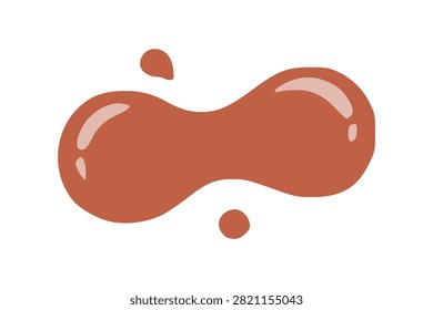 Terracotta Rust Brown Liquid Paint Blob Droplet Shape
