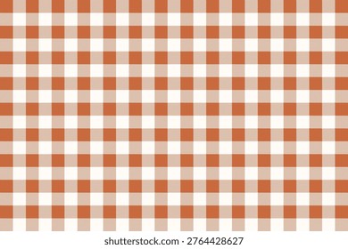 Terracotta Vichy Background. Gingham Seamless Pattern. Tartan Plaid Wallpaper.