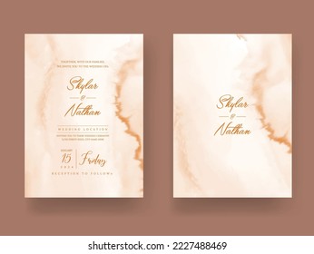 Terracotta Watercolor Wedding Invitation Card Template