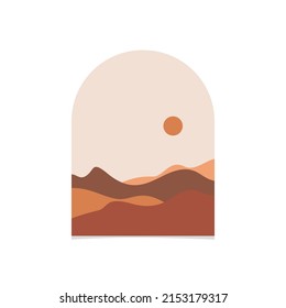 Terrain Abstract Landscape. Abstract boho landscape