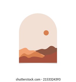 Terrain Abstract Landscape. Abstract boho landscape