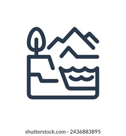 Ilustración de iconos vectoriales de tierra para expediciones aventureras