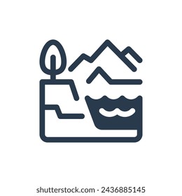 Ilustración de iconos vectoriales de tierra para expediciones aventureras