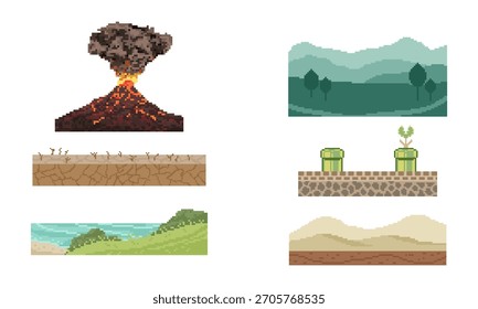 terrain bundle retro pixel art