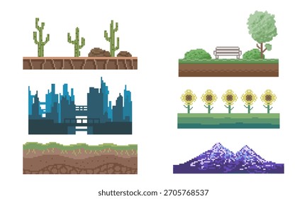 terrain bundle retro pixel art