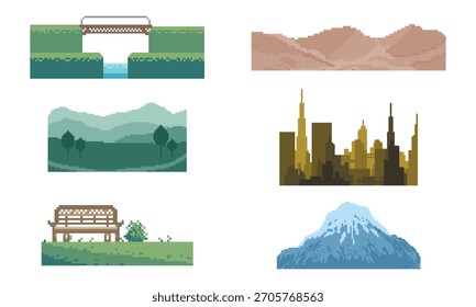 terrain bundle retro pixel art