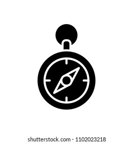 Terrain compass orientation black icon concept. Terrain compass orientation flat  vector symbol, sign, illustration.