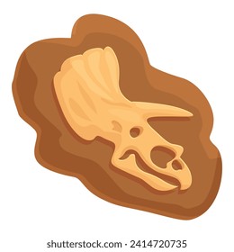 Terrain dinosaur fossil icon cartoon vector. Layer mud soil. Biology museum