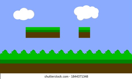 Terrain game asset for 2d games. Vector game assets