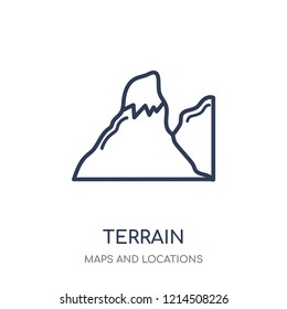 Terrain Icon. Terrain Linear Symbol Design From Maps And Locations Collection. Simple Outline Element Vector Illustration On White Background.