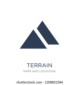 Terrain icon. Trendy flat vector Terrain icon on white background from Maps and Locations collection, vector illustration can be use for web and mobile, eps10