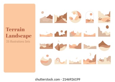 Terrain Landscape Illustration Graphic Set