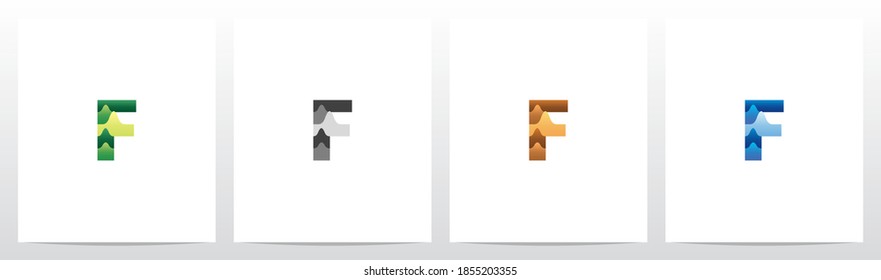 Terrain Landscape On Letter Logo Design F