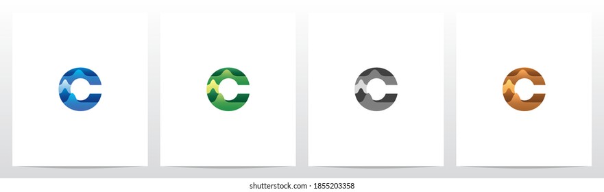 Terrain Landscape On Letter Logo Design C