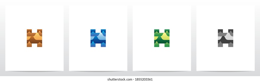 Terrain Landscape On Letter Logo Design H