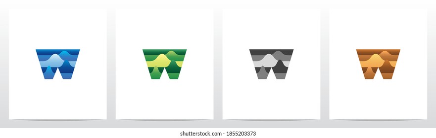 Terrain Landscape On Letter Logo Design W
