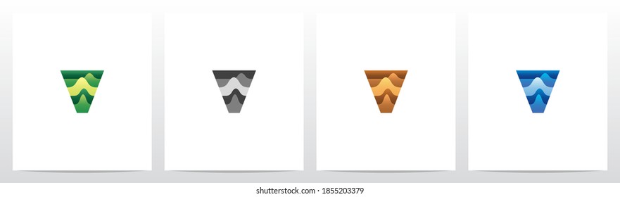 Terrain Landscape On Letter Logo Design V