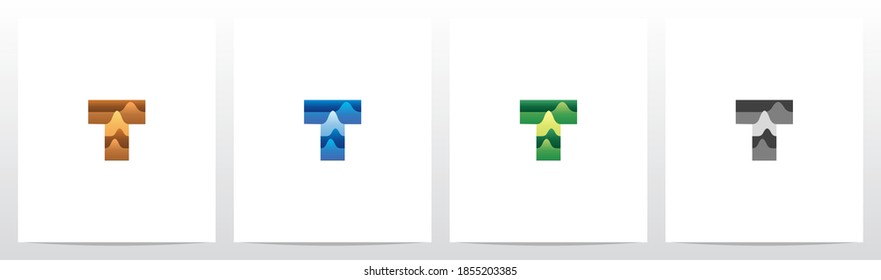 Terrain Landscape On Letter Logo Design T