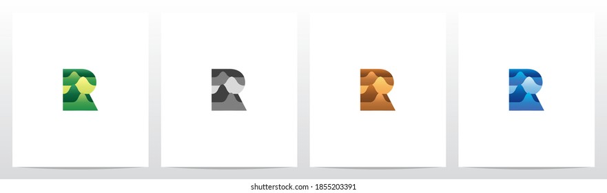 Terrain Landscape On Letter Logo Design R