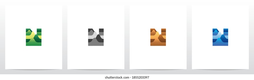 Terrain Landscape On Letter Logo Design N