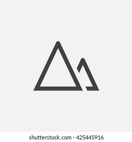 terrain line icon, outline vector logo, linear pictogram isolated on white, pixel perfect illustration