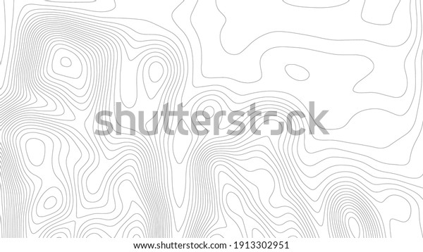 Terrain line. Topographic map on white\
background. Topo map elevation lines. Contour vector abstract\
vector illustration. Geographic world\
topography.