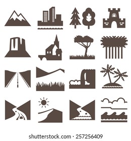 Terrain, Locality Icon Set.