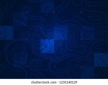 terrain map in futuristic style, concept of military technology