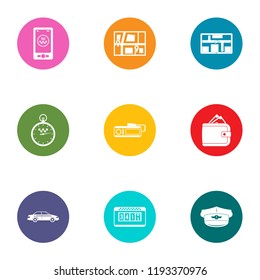 Terrain orientation icons set. Flat set of 9 terrain orientation vector icons for web isolated on white background