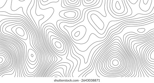 Terrain topographic map. Mountain contour height lines background. Black and white landscape geographic pattern. Territory grid texture. Vector