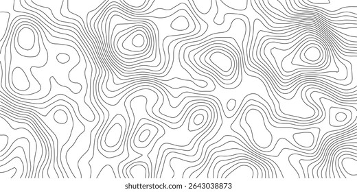 Terrain topographic map. Mountain contour height lines background. Black and white landscape geographic pattern. Territory grid texture. Vector