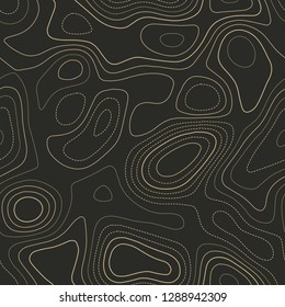 Terrain topography. Actual topography map. Seamless design. Sublime tileable isolines pattern, vector illustration.