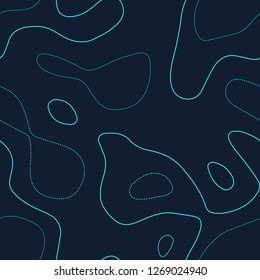Terrain topography. Admirable topography map. Futuristic seamless design, tileable isolines pattern. Vector illustration.