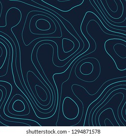 Terrain topography. Admirable topography map. Futuristic seamless design, excellent tileable isolines pattern. Vector illustration.