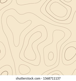 Terrain topography, seamless design, bold tileable isolines pattern, vector illustration.