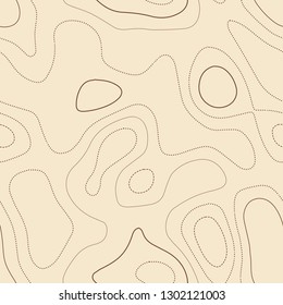 Terrain topography, seamless design, interesting tileable isolines pattern, vector illustration.