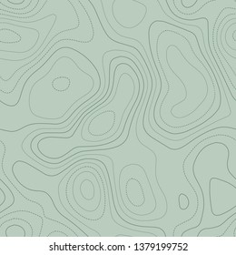 Terrain topography, seamless design, ravishing tileable pattern in green tones, vector illustration.