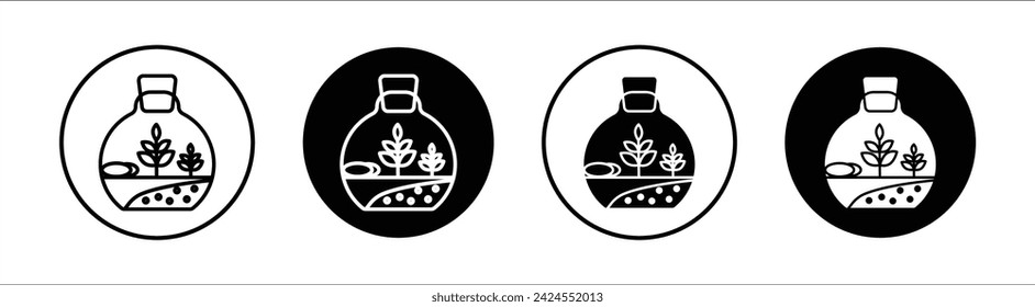 Terrarium flat line icon set. Terrarium Thin line illustration vector