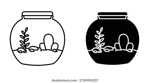 Icono de terrario Diseño gráfico. Ilustraciones de icono de Vector